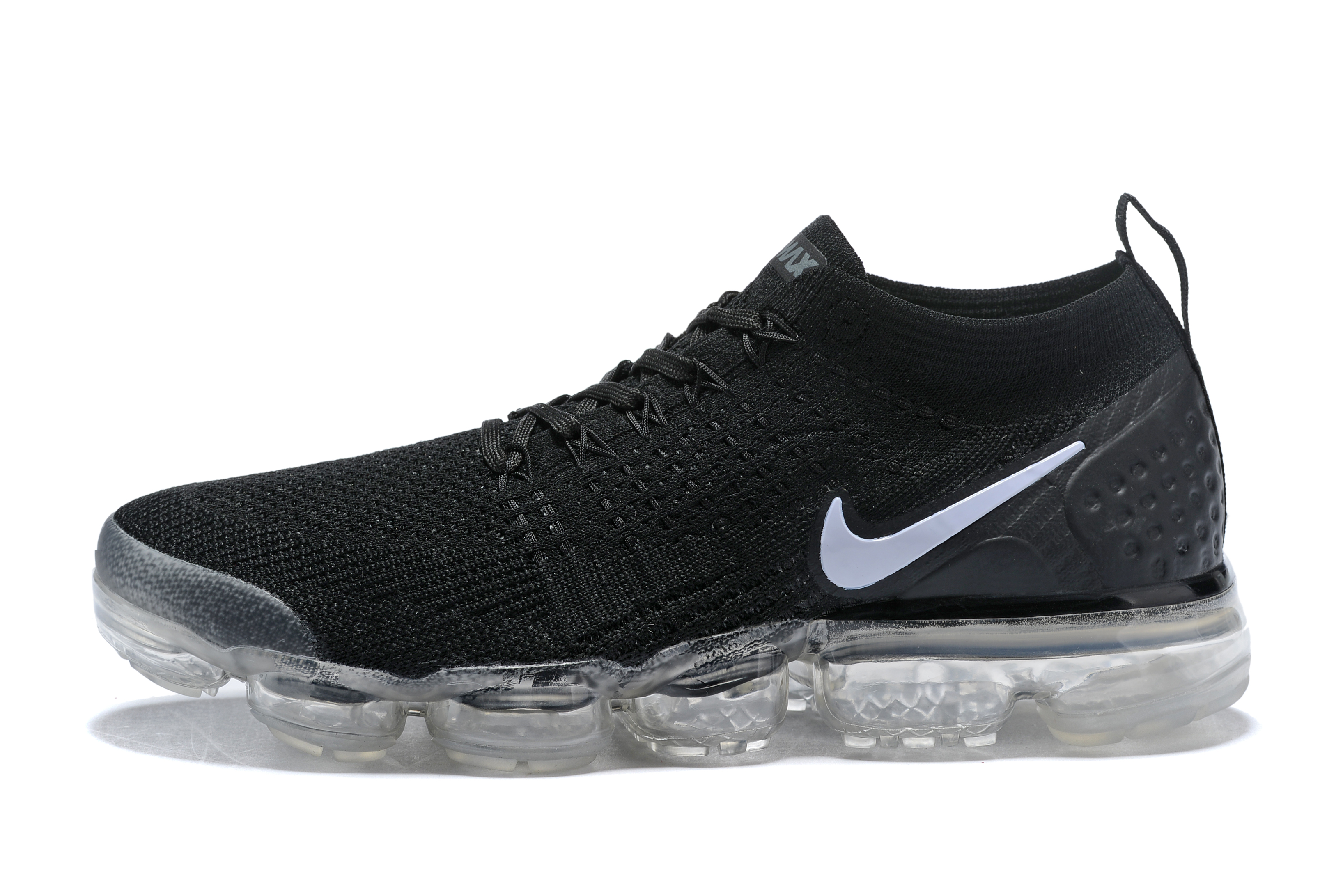 Women 2018 Nike Air VaporMax II All Black Whhite Shoes - Click Image to Close